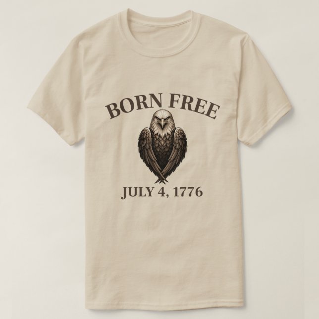 T-shirt Né libre le 4 juillet 1776  (Design devant)