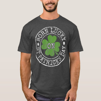 T-shirt Né Lucky Sur Jour de la Saint Patrick Irlandais Cl