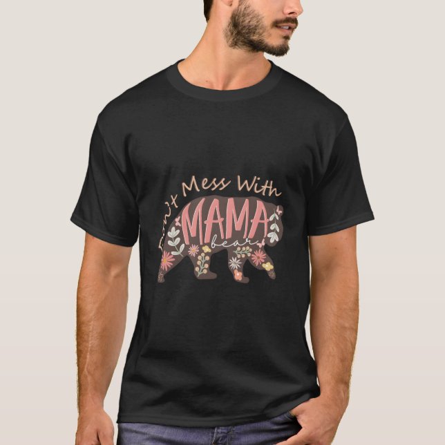 T-shirt Ne Manquez Pas Avec Mama Bear Maman Boho Daisy Flo (Devant)
