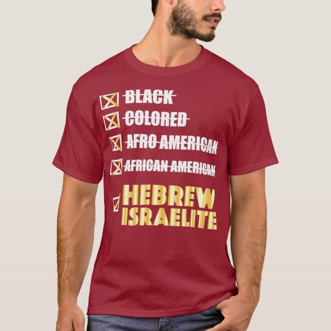 T-shirt Ne M'Appelle Pas Noir Je Suis Hébreu Israélite (Devant)