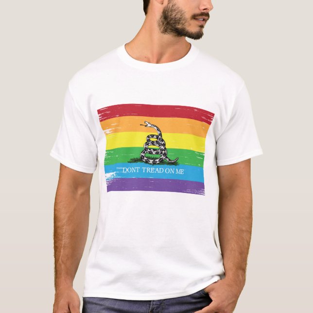 T-shirt Ne marchez pas sur moi la grunge d'arc-en-ciel du (Devant)