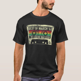 T-shirt Né Mars 1960 60E Anniversaire Cadeau Vintage Homme