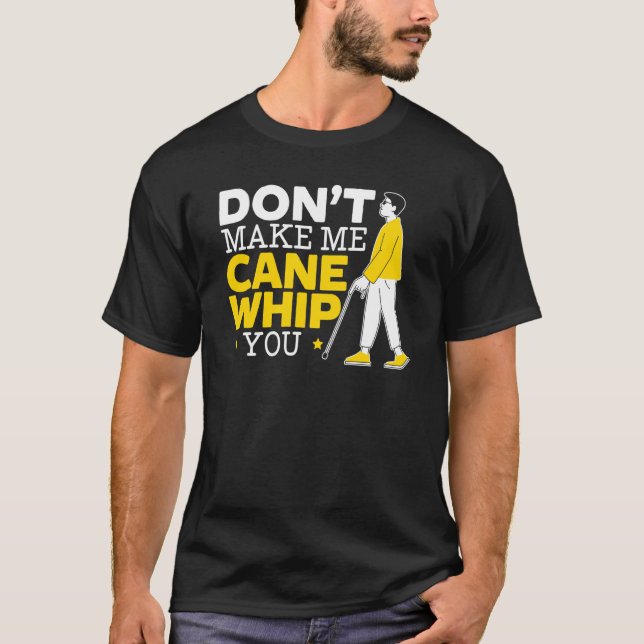 T-shirt Ne me faites pas de Canne vous chatouiller Braille (Devant)