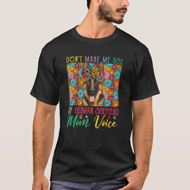 T-shirt Ne me faites pas utiliser ma voix de maman berger  (Devant)