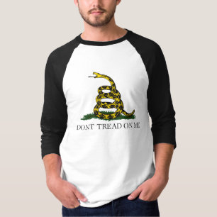 T-shirt Ne me marche pas dessus Drapeau Gadsden Noir Jaune