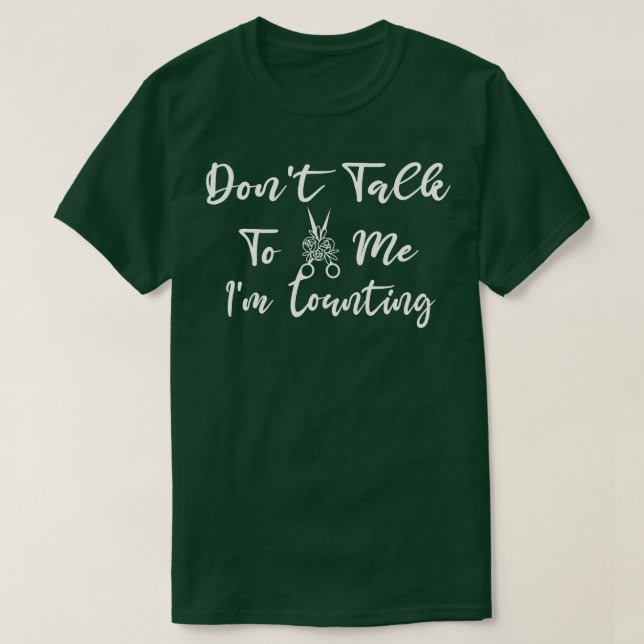 T-shirt Ne Me Parlez Pas Je Compte Rose Ciseaux (Design devant)