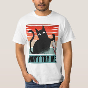 T-shirt Ne me provoque pas, chat lunatique avec invitation