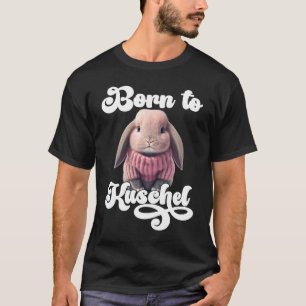 T-shirt Né mignon à lapin mou Ski d'hiver rétro