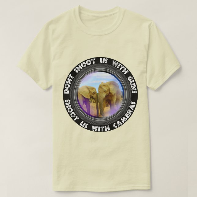 T-shirt Ne nous tirez pas sur les éléphants Blue Sky (Design devant)