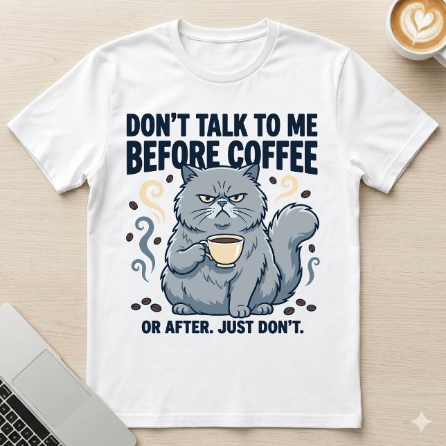 T-shirt Ne Parlez Pas Avant Le Café Ou Après Grumpy Cat (Créateur téléchargé)