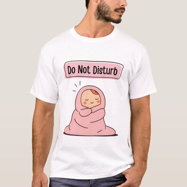 T-shirt Ne pas déranger - mignon comique Doodé d'humeur (Devant)