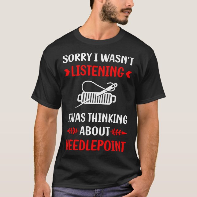 T-shirt Ne pas écouter le travail de la toile de point de  (Devant)