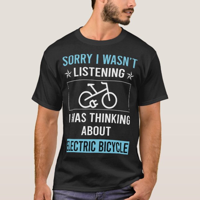 T-shirt Ne pas écouter vélo électrique E vélo Ebike (Devant)