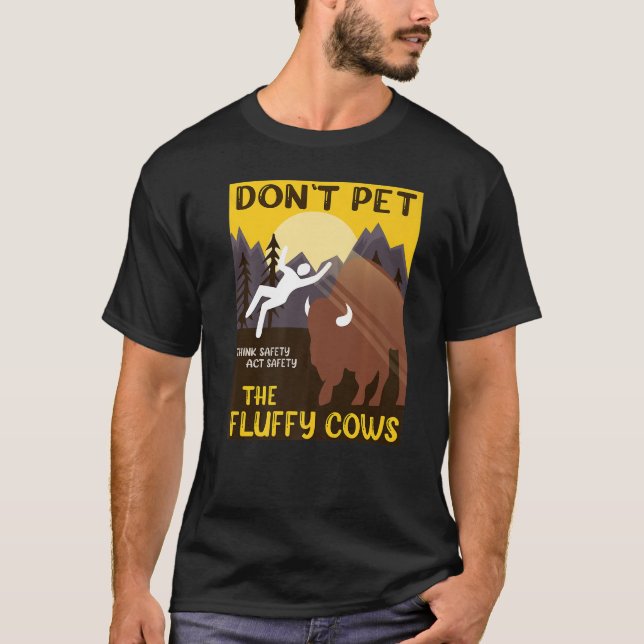 T-shirt Ne pas familiariser avec les vaches Fluffy Vaches  (Devant)