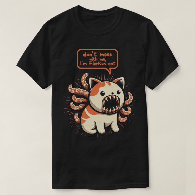 T-shirt Ne pas gâcher avec chat (Design devant)