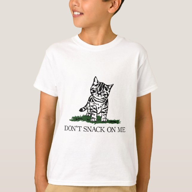 T-shirt Ne pas grignoter sur moi Chat Jaune Ils mangent de (Devant)