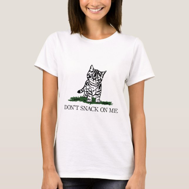 T-shirt Ne pas grignoter sur moi Chat Jaune Ils mangent de (Devant)