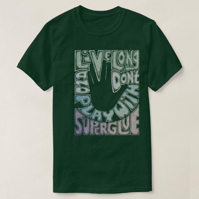 T-shirt Ne pas jouer avec une super colle (Design devant)