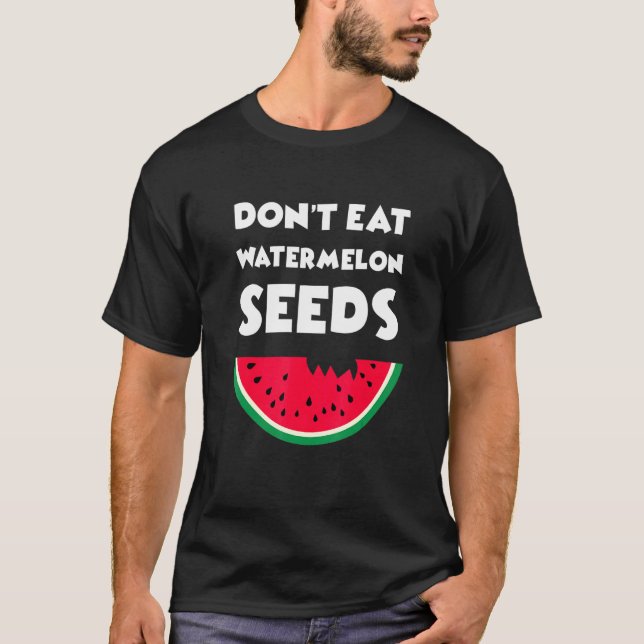 T-shirt Ne pas manger de graines de pastèque mignonne Gros (Devant)