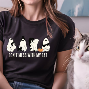 T-SHIRT NE PAS MÉDIER AVEC MON CHAT HALLOWEEN CHAT MOM