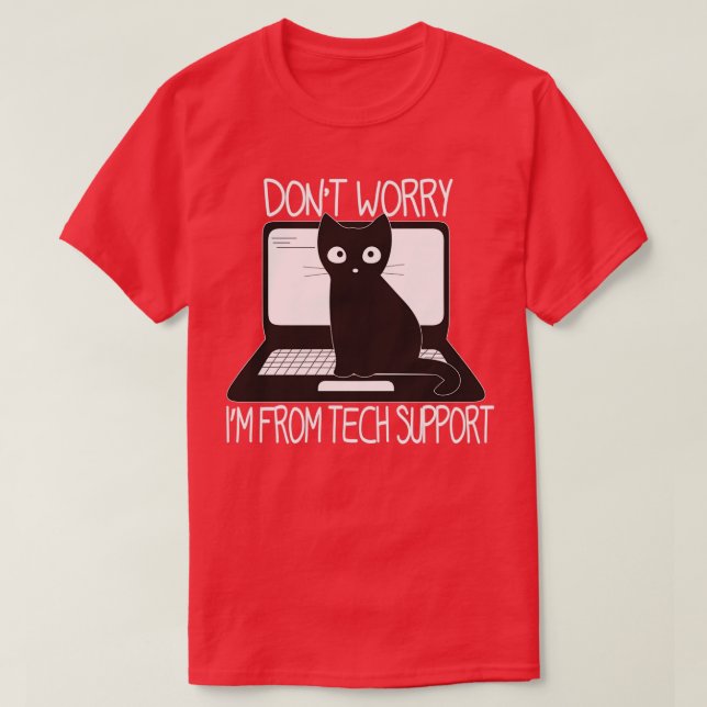 T-shirt Ne Pas M'Inquiéter Du Support Technique Funny Cat  (Design devant)