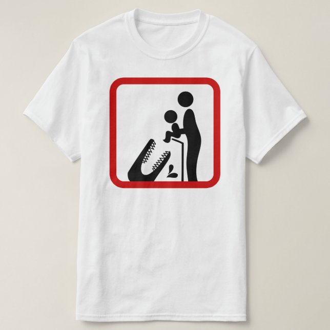 T-shirt Ne pas nourrir le bébé au Zoo du Crocodile (Design devant)