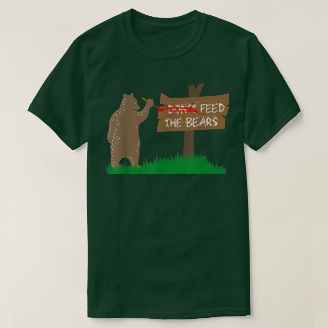 T-shirt Ne pas nourrir les ours drôle Camping (Design devant)
