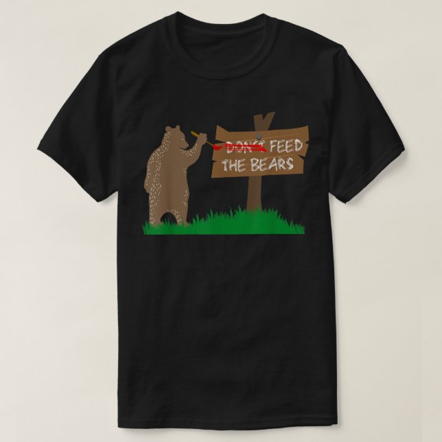T-shirt Ne pas nourrir les ours drôle Camping (Design devant)