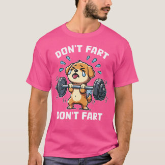 T-shirt Ne Pas Péter Chien Mignon Drôle Humoristique Muscu