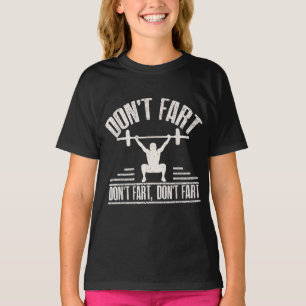 T-shirt Ne pas péter Drôle Ness Gym Entraînement Poids Squ