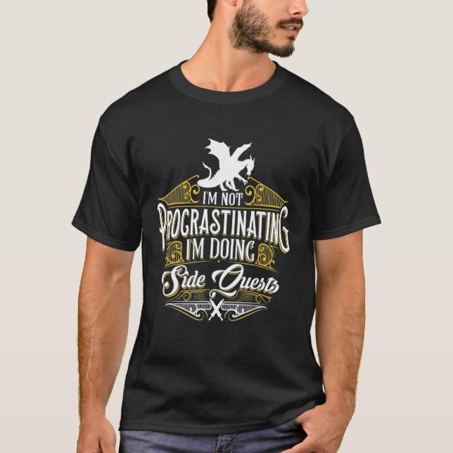 T-shirt Ne Pas Procrastiner Les Quêtes Côtières Funny Rpg  (Devant)