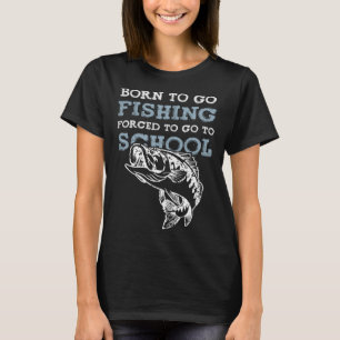 T-shirt Né Pêche Enfants Forced Go School Pêcheurs de pois