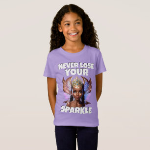 T-Shirt Ne perdez jamais vos ailes violettes de fée fille