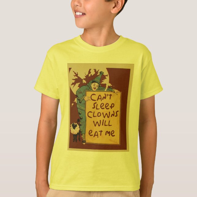 T-shirt Ne peut pas dormir des clowns me mangera (Devant)