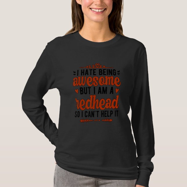 T-shirt Ne peut pas l'aider rousse rouge Haired Ginger 2 (Devant)