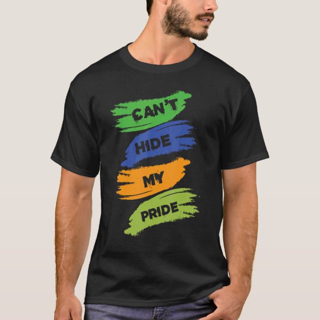 T-shirt Ne peut pas Lgbt masquer mon mois de fierté Festiv (Devant)