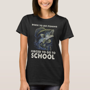 T-shirt Né Pour Aller Pêche Basse Poisson Pêcheur Hommes F