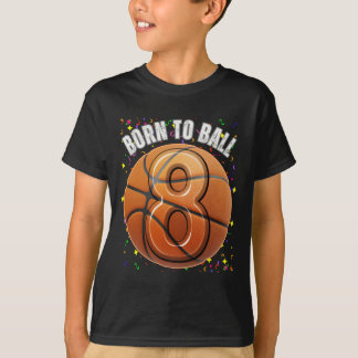 T-shirt Né pour dessiner 8e anniversaire huit filles garço