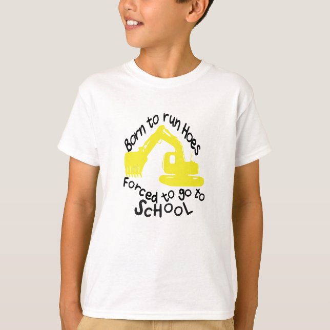 T-shirt Né pour diriger Hoes - Forcé d'aller à l'école - m (Devant)