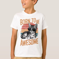 Né pour être génial - Cool Cat Retro Design