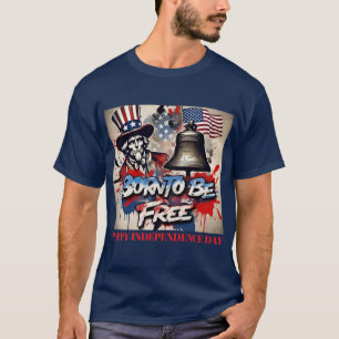 T-shirt Né Pour Être Libre : Oncle Sam Art Custom