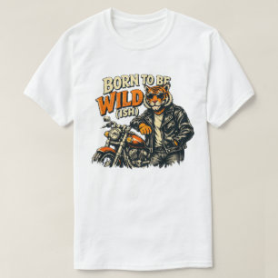 T-shirt Né pour être sauvage...Drôle Graphique de moto au 