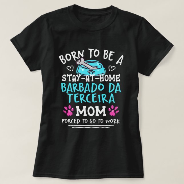 T-shirt Né Pour Être Un Barbado da Terceira Maman Funny Te (Design devant)