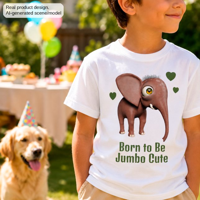 T-shirt Né pour être un éléphant mignon géant pour les enf (Créateur téléchargé)