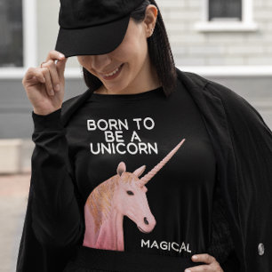 T-shirt Né pour être une Unicorne Statue Head et Magique