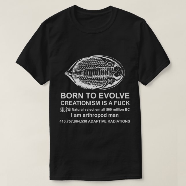 T-shirt Né Pour Évoluer - Mème, Trilobite, Arthropode, Né (Design devant)