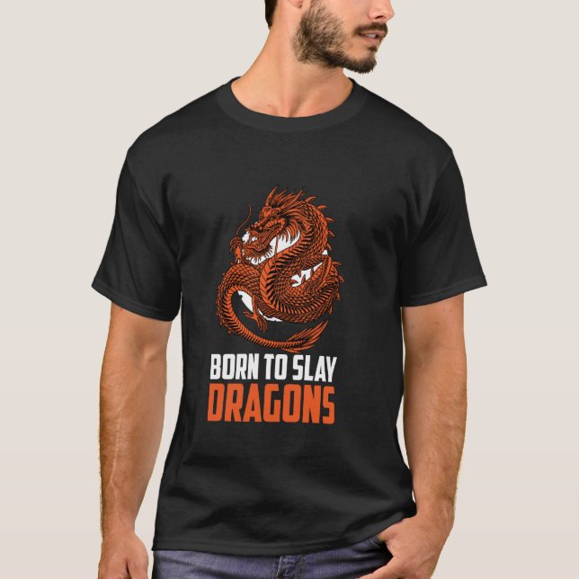 T-shirt Né Pour Jeter Des Dragons Mythique Créature Dragon (Devant)