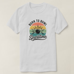 T-shirt Né pour jouer au bowling Rétro Vintage Graphique c