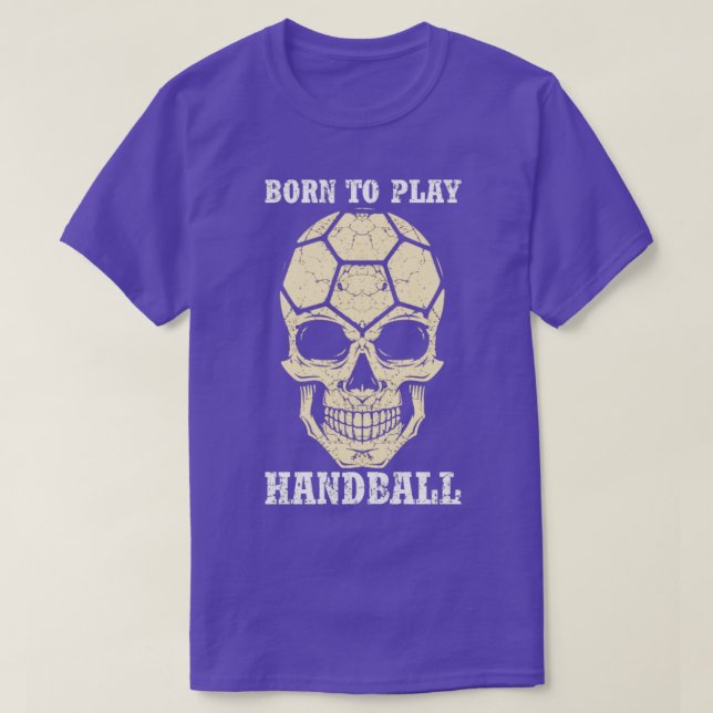 T-shirt Né Pour Jouer Au Handball (Design devant)
