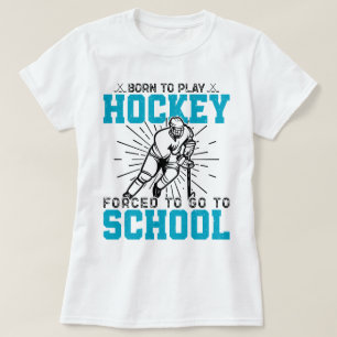 T-shirt Né Pour Jouer Hockey Colorful Anniversaire Cool ac